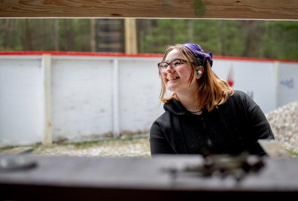 Emily Shrontz, a student from Byron Center Charter School, volunteered with Michigan Cares for Tourism at the Muskegon Luge Adventure Sports Park and Muskegon State Park on April 19.