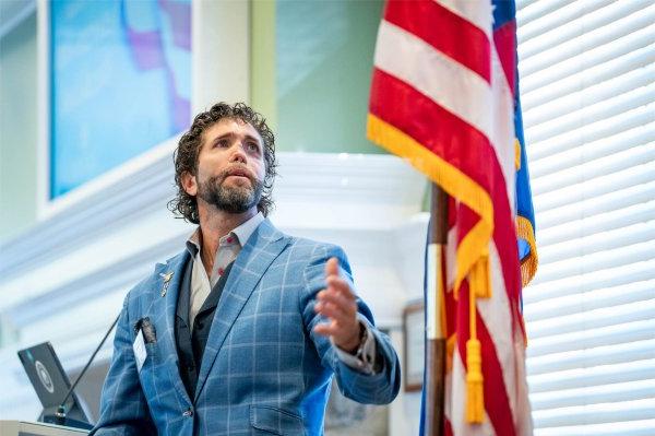 Jason Redman, a retired naval officer and former Navy SEAL, speaks during the 13th Annual Veterans Breakfast.