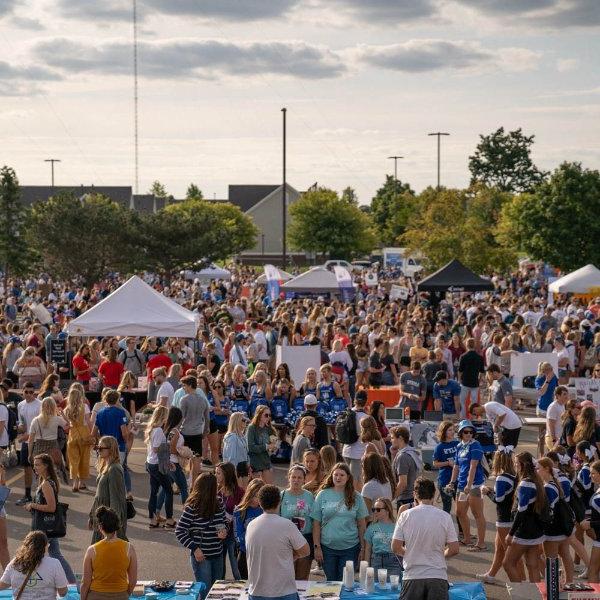 Large crowd of people at Campus Life Night