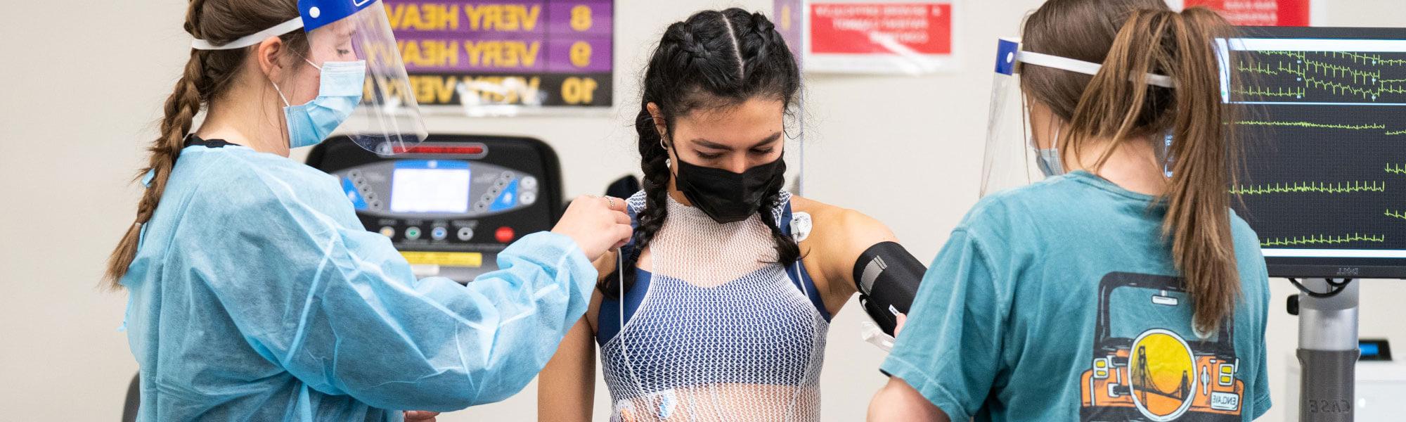 Students working in movement science lab.