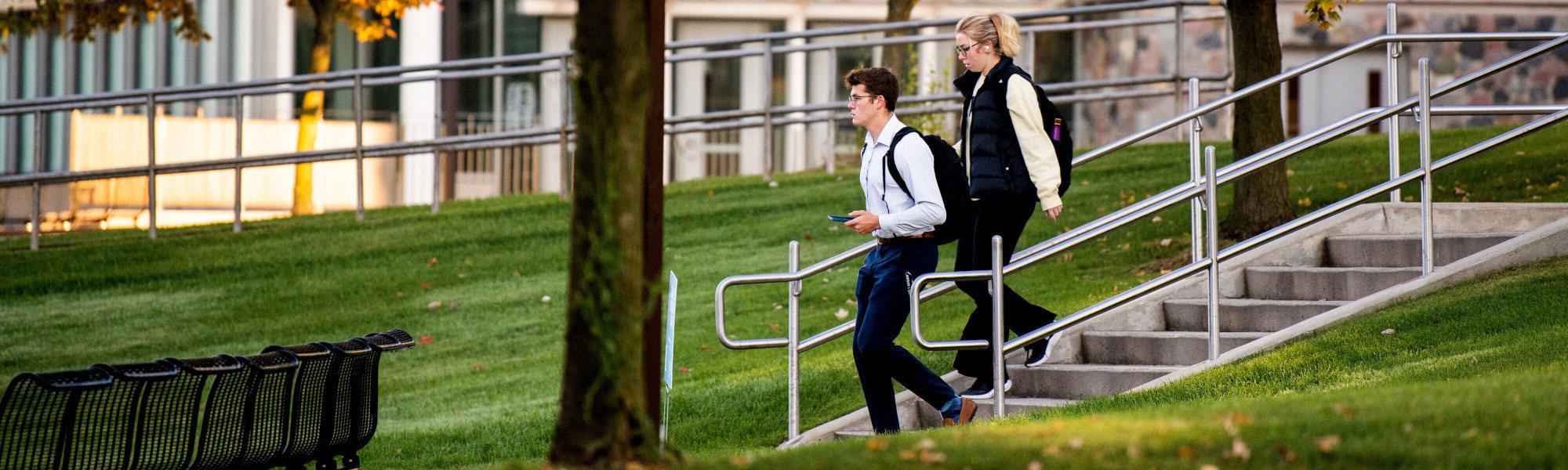 students walking to class